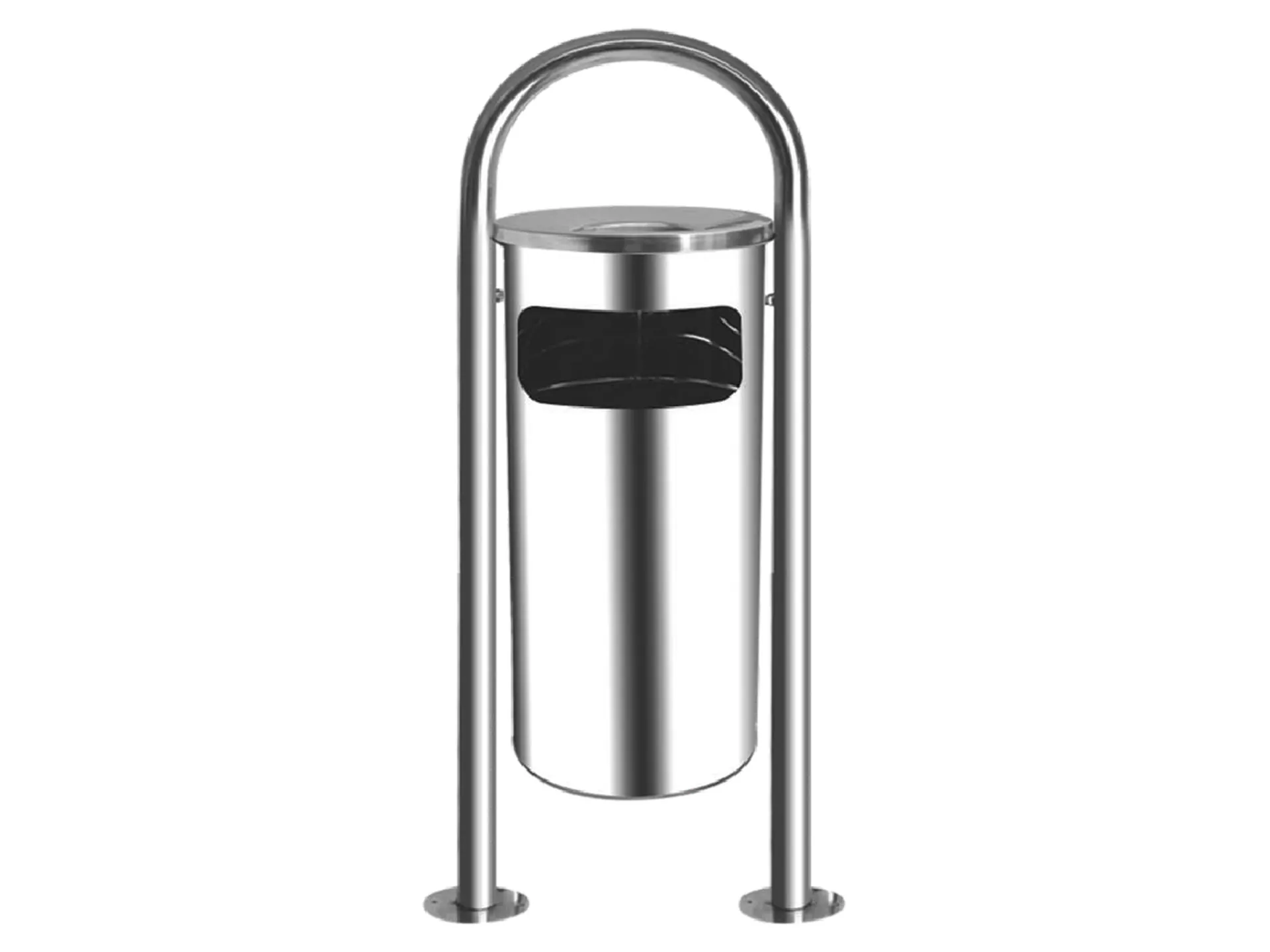 Double Leg Garden Type Dustbin Chrome