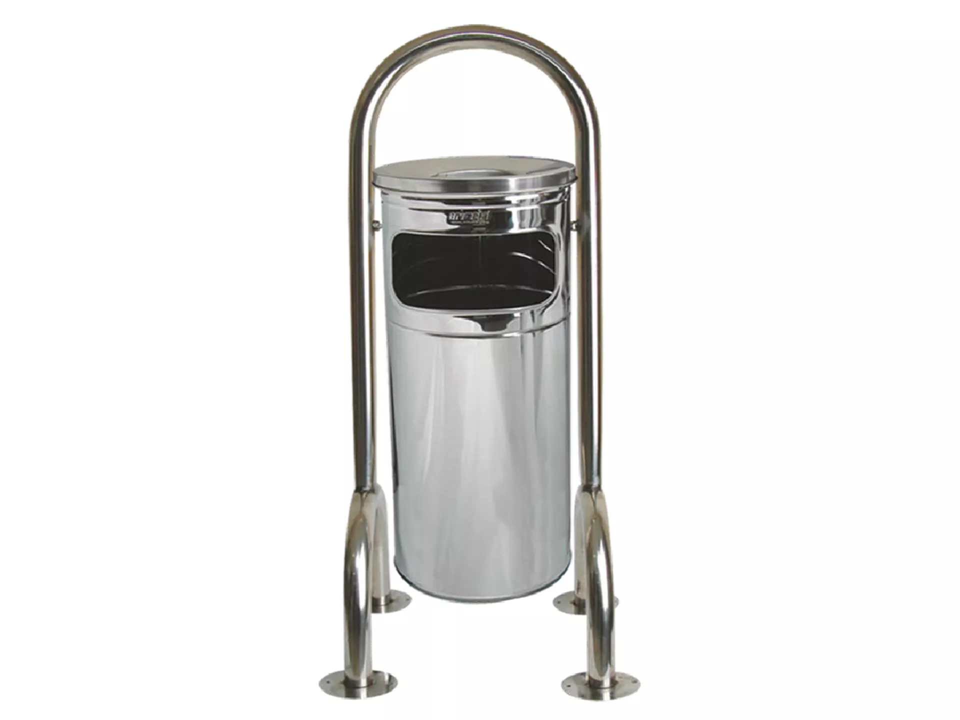 Four-Legged Garden Type Dustbin Chrome