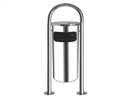 Double Leg Garden Type Dustbin Chrome