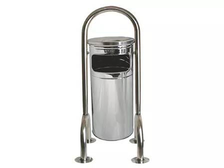 Four-Legged Garden Type Dustbin Chrome